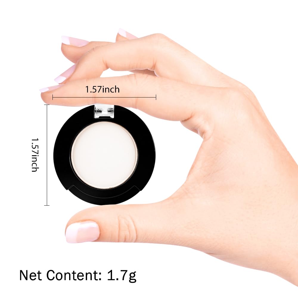 Single Matte Eyeshadow Makeup Palette, Neutral Ivory White Eyeshadows Singles, Monochrome Eye Shadow Palette Makeup for Women, de sombras de ojos, Highly Pigmented Daily Evening Girls Eyeshadow