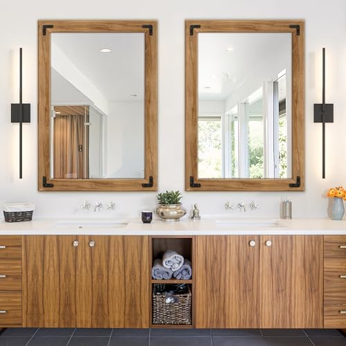 Wood Framed Bathroom Vanity Mirror - Image 6