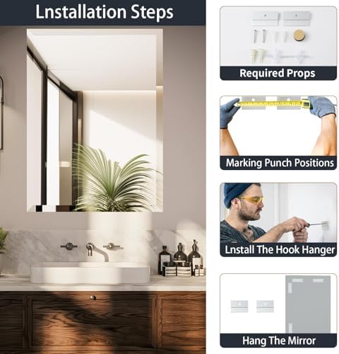 24x32 Inch Frameless Wall Mirror - Image 7