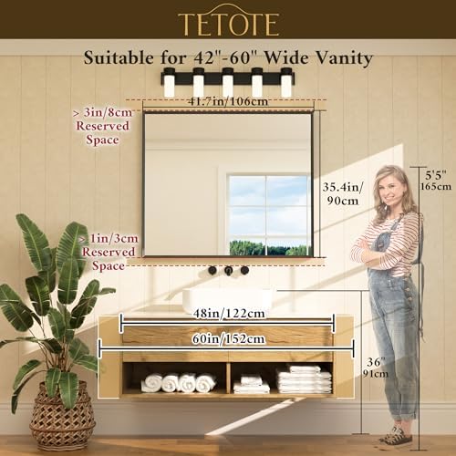 TETOTE Brushed Gold Frame Mirror - Image 6
