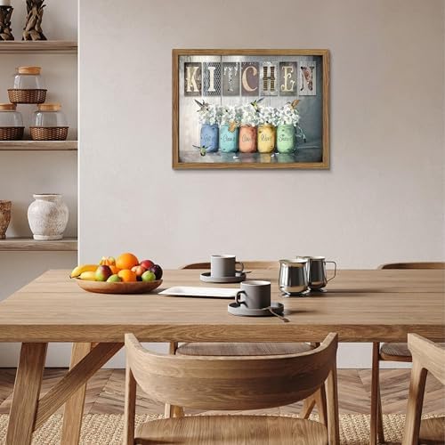 Framed Vintage Kitchen Canvas Wall Art, Retro Letter Signs - Image 7