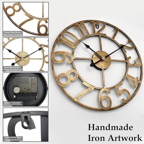 24 Inch Large Outdoor Clock for Patio, Pool Area, Indoor Outdoor Wall Clock - Image 6
