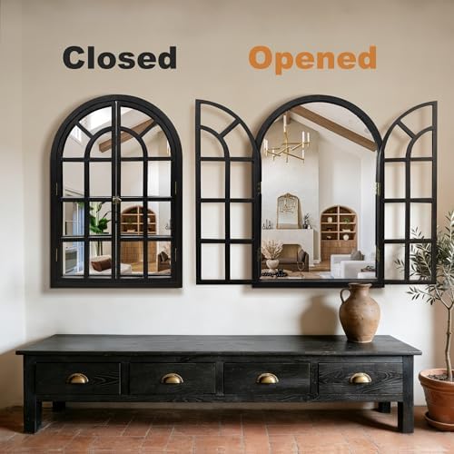 Arched Wall Mirror with Windowpane - Image 7