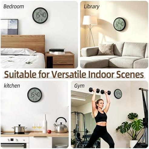 8" Round Digital Wall Clock Battery Operated - Image 7