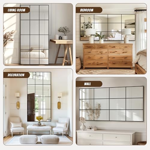 Antok Wall Mirror, Metal Framed Wall Mounted Mirror, Hanging or Leaning - Image 7