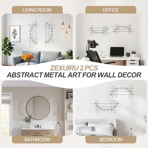ZEXUIRU 2 Pcs Abstract Metal Art - Image 6