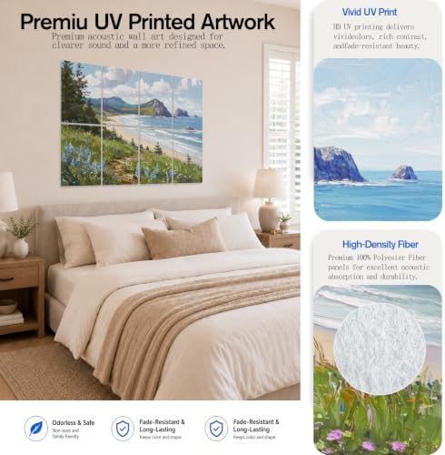 Peaudy 8-Pack Acoustic Panels Art: 48×32Inches Self-Adhesive Decorative - Image 7