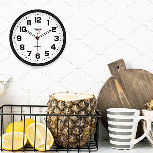SHARP Matte Black Wall Clock 12" Inch Silent Non-Ticking Modern Stylish Quartz - Image 6