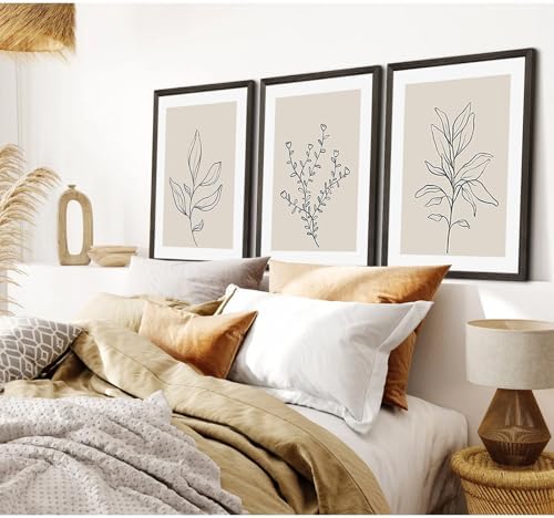 Botanical Wall Art Decor Neutral Wall Decor Boho Beige Canvas Wall Art - Image 7
