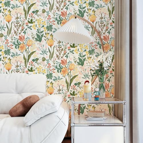 Floral Wallpaper Colorful Flower Botanical Contact Paper17.3in393in - Image 6