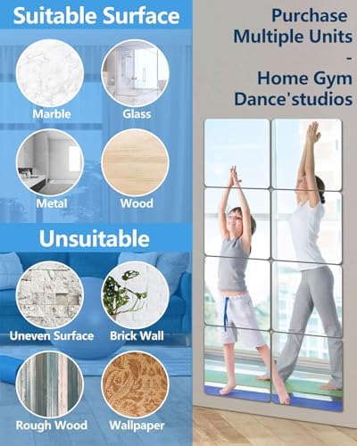 Unbreakable Mirror Tiles Self Adhesive, Peel and Stick On Small Mirrors - Image 6