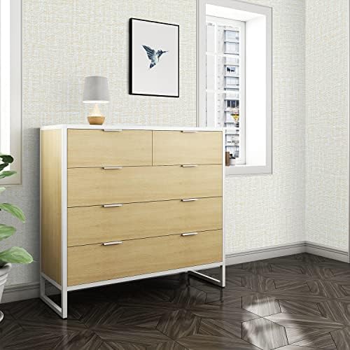 Peel and Stick Wallpaper Beige Grass Cloth Wall Paper - Image 6