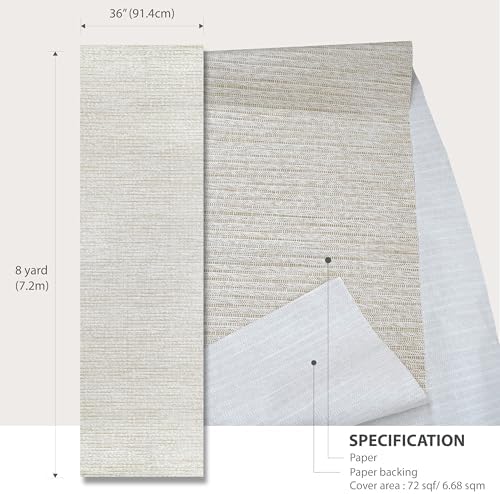 Ansehan Wallcovering W905 Awning Collection 36" W x 8 Yard L, Natural Paper - Image 6