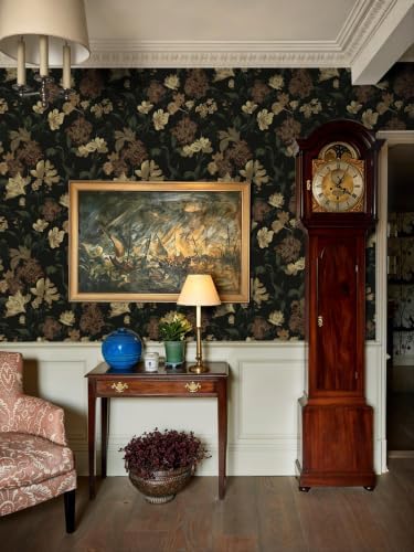 Dimoon Dark Floral Wallpaper Peel and Stick Vintage Contact Paper Textured - Image 7