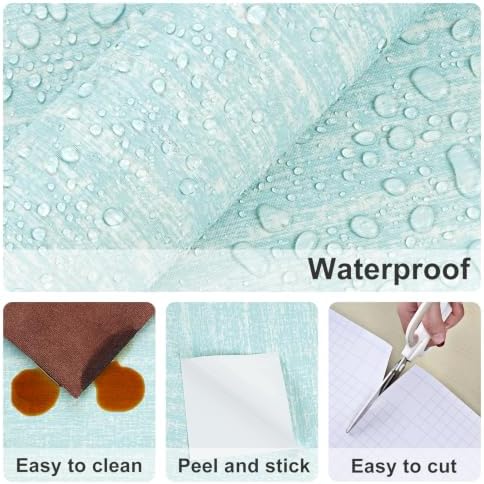 Grasscloth Peel and Stick Wallpaper Blue Textured Contact Paper - Image 7