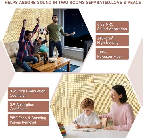 TO-TH Acoustic Panels Peel and Stick Sound Proof Panel 6Pack, Natural Oak - Image 7