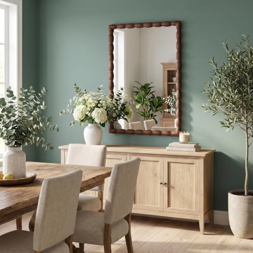 36"x24" Rectangular Solid Wood Farmhouse Decorative Wall Mirror - Image 6