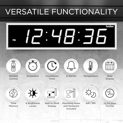 Ivation Oversized Digital Wall Clock - Image 6