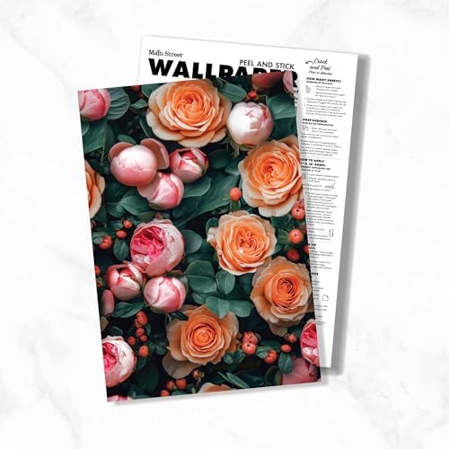 Main Street Peel and Stick Wallpaper Sheets, Fresh Roses - Image 6