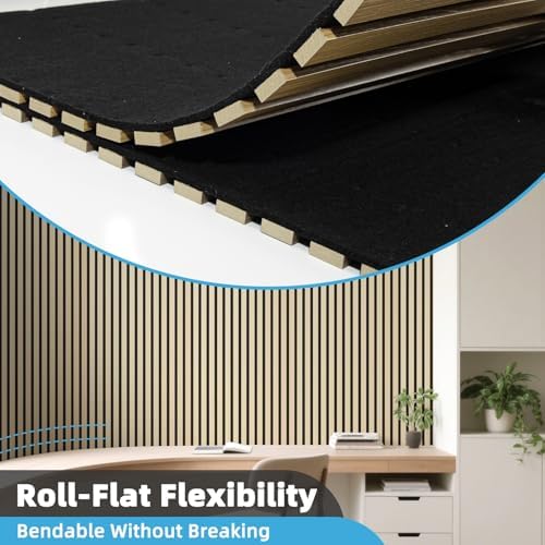 Art3d Roll-Flat Acoustic Wood Slat Wall Panel, 95.3 x 23.8 in - Image 6