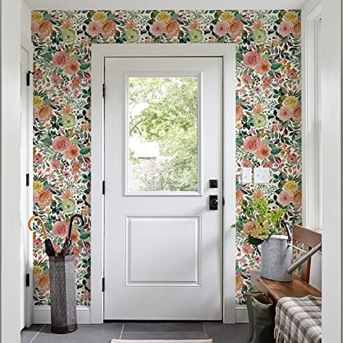 Simon&Siff Floral Peel and Stick Wallpaper Flower Contact Paper, 17.3"x400" - Image 6