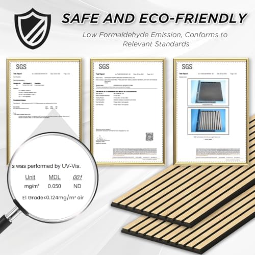 SMARTSTANDARD 4 Pack 105.9" x 12.6" Wood Slat Wall Panels - Image 7