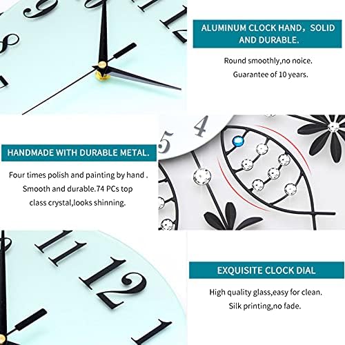 Large Decorative Crystal Silent Wall Clock - Image 6