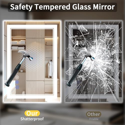 26"x38" Bathroom Mirror with Lights, Backlit + Front Lit, Led Vanity Mirror - Image 6