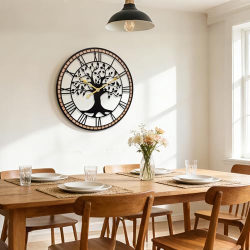24" Farmhouse Bird Branch Wall Clock - Image 6