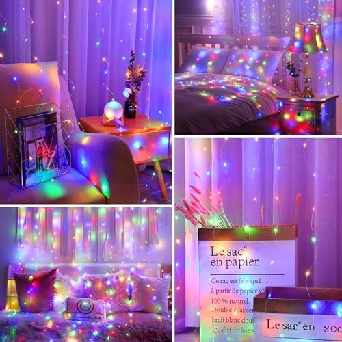 Minetom Curtain Lights, 300 LED Dimmable Twinkle Fairy Lights, 8 Modes - Image 7
