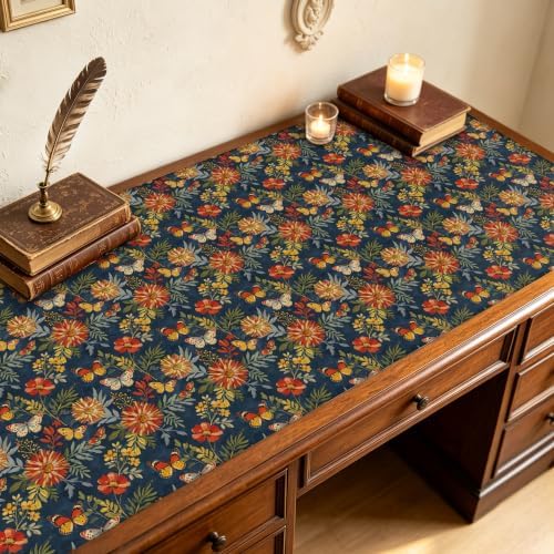 BOKEBEVE Vintage Floral Wallpaper Peel Stick Butterfly Blue 17.5 x 118In - Image 7