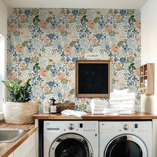 Wudnaye Blue Floral Peel and Stick Wallpaper - Image 6