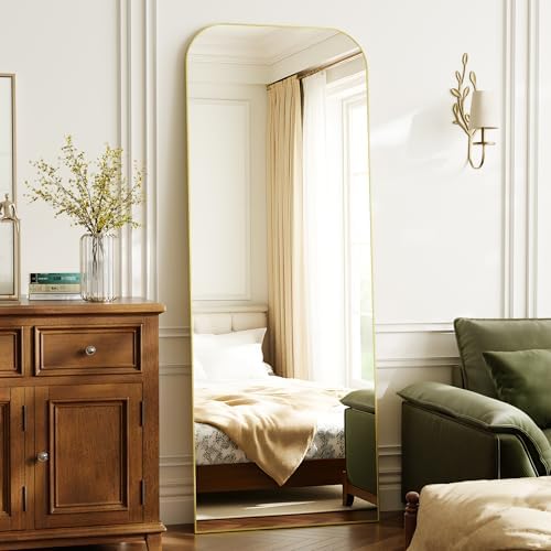 Arched Floor Length Mirror 64"x21" Matte Gold Leaning or Hanging - Image 6
