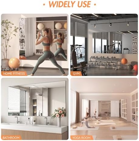 Hasipu Home Gym Workout Mirror 72" L x 36" W-1pc Large Full Length Mounted Full - Image 6