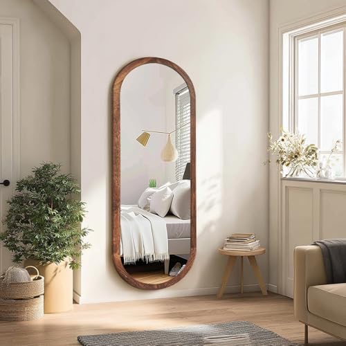 48x16in Oval Full Length Mirror Solid Wood Frame - Image 7
