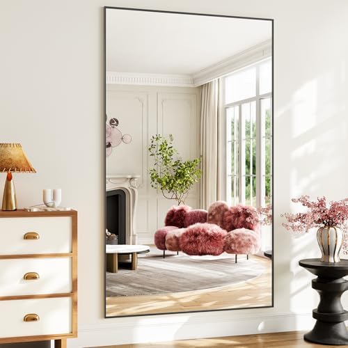 Koonmi 81"x41" Floor Mirror Full Length, Large Black Mirror - Image 6