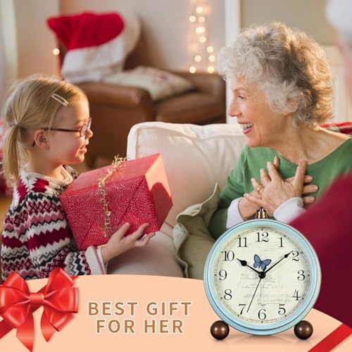 Maxspace 5.2in Analog Clock, Retro Silent Desk Clock Non-Ticking & Battery - Image 6