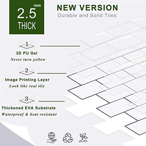 STICKGOO 10-Sheet Backsplash Peel and Stick Subway Tile, Self Adhesive Vinyl - Image 6