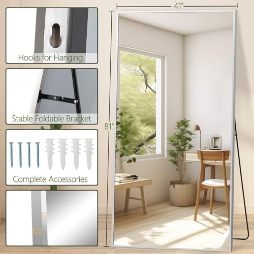 MELOMOIR 81"x41" Oversized Floor Mirror, Free Standing Leaning or Hanging - Image 6