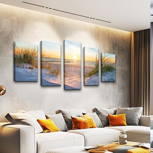 Canvas Wall Art For Living Room Large Size Wall Decor For Bedrooms Beach Grass - Image 6