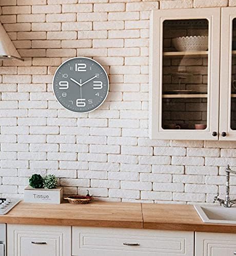 45Min 10 Inch 3D Number Dial Face Modern Wall Clock, Silent Non-Ticking Round - Image 7