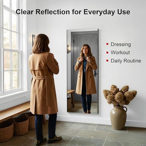 brisafe 1pc No-Nail Self-Adhesive Wall NanoMirror, 16 x 55 in - Image 6
