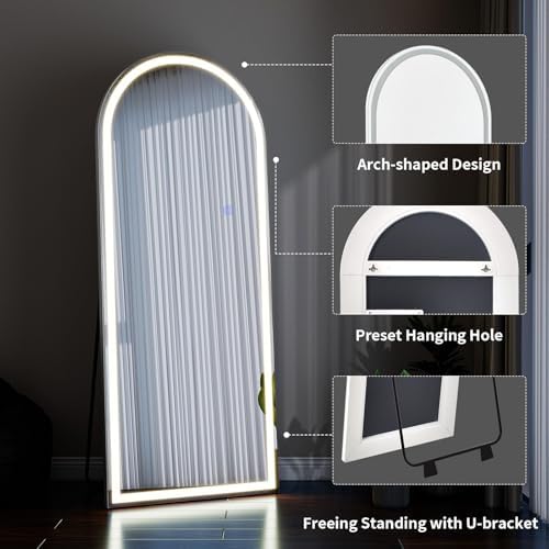VooBang 65"x26" LED Arched Mirror Full Length - Image 6