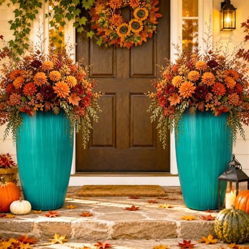 Autodaya 24" Faux Ceramic Large Planters - Image 7