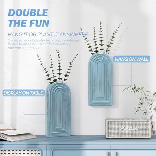 EOSAHR Wall Vase: Wall Planter for Fake Flowers for Living Room Decor - Image 6