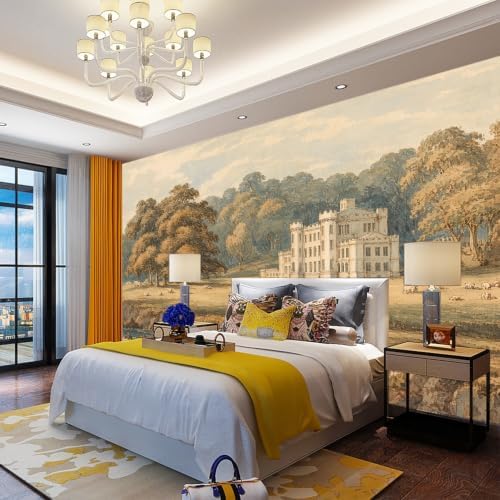 Watercolor Pastoral Landscape Painting self-Adhesive Mural, Peaceful Riverside - Image 6