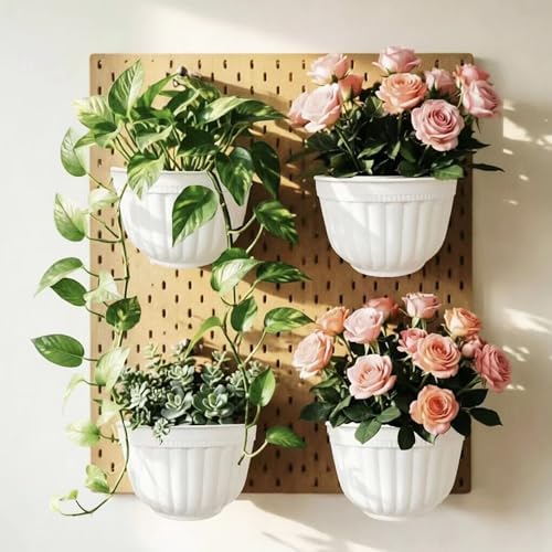 5 Pack Resin Wall Hanging Planter Pot Vertical Garden Living Wall Mount Window - Image 6