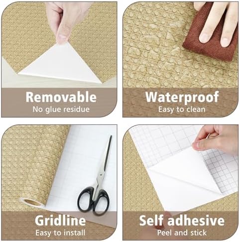 Light Brown Rattan Wallpaper Rattan Peel and Stick Wallpaper - Image 7