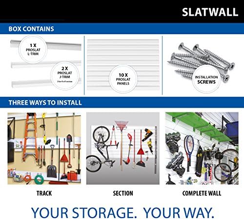 Proslat 88109 Heavy Duty PVC Slatwall Garage Organizer, 8-Feet by 4-Feet Section - Image 4