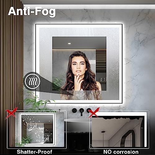 EchosLife 36x36 Square LED Bathroom Mirror - Image 6